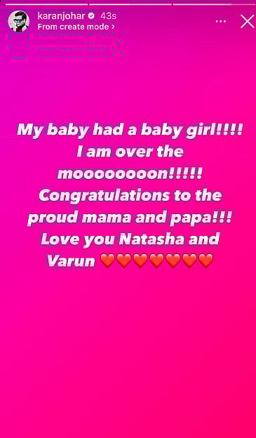 Karan Johar's post for Varun Dhawan-Natasha Dalal